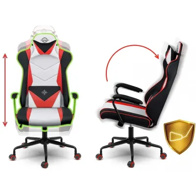 Sarkani balts ergonomisks datorkrēsls ar diviem spilveniem līdz 120 kg, mēbeles un interjers, apgaismojums sludinājums Rīgā 4
