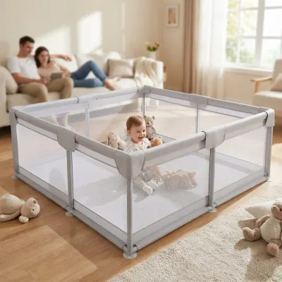 Bērnu sētiņa - manēža 200x200cm, pelēka, bērnu mēbeles sludinājums Rīgā 4