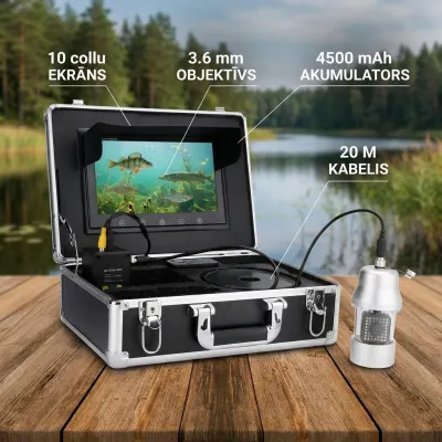 Underwater Camera with 10-Inch Screen, 360-Degree Rotation, 20-Meter Cable, 12V Battery, video and security systems ad in Riga 7