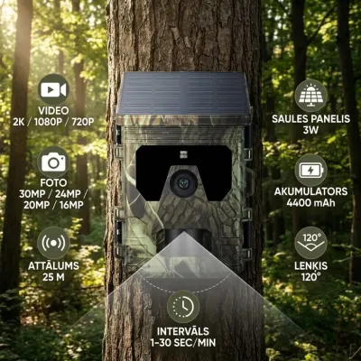 4G Hunting Trail Camera with Solar Panel, 16MP, IP66, Night Vision, video and security systems ad in Riga 2