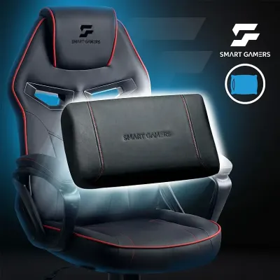 Melns ergonomisks gaming datorkrēsls ar jostasvietas spilvenu līdz 120 kg, mēbeles un interjers, apgaismojums sludinājums Rīgā 5