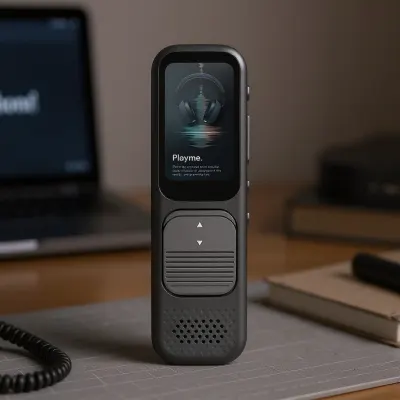 Professional Bluetooth voice recorder with DSP noise reduction and a TFT display, accessories and smart devices ad in Riga 4