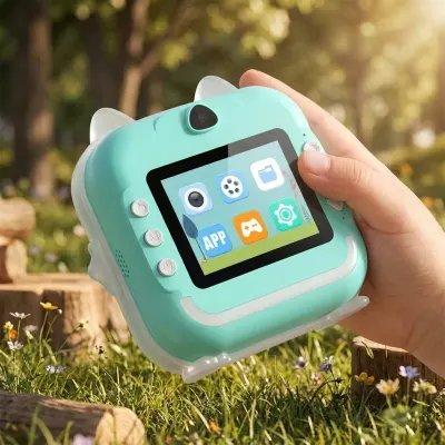 Children's Camera with Polaroid Photo Printing, 24MP, 2.4-inch IPS Display, Bluetooth, 800mAh Battery, Green, video and security systems ad in Riga 4