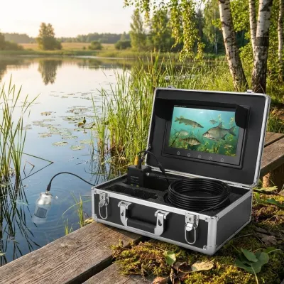 Underwater Camera with 10-Inch Screen, 360-Degree Rotation, 20-Meter Cable, 12V Battery, video and security systems ad in Riga 6