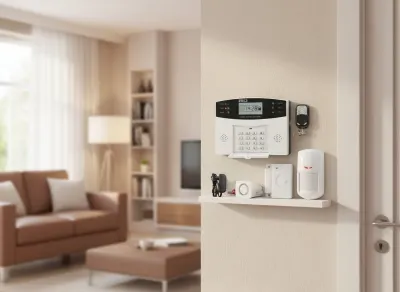 GSM-сигнализация с SIM-картой, датчиками дверей и окон, ЖК-экраном и..., видеонаблюдение и системы безопасности ad в Риге 4