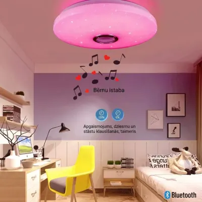 33-cm LED Ceiling Light with Bluetooth, furniture and interior, lighting ad in Riga 6