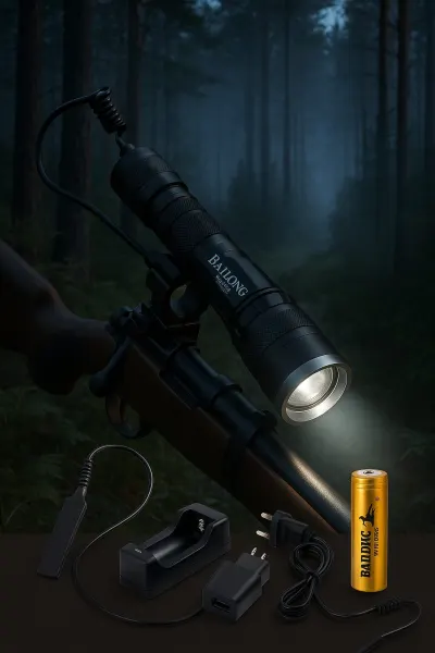 Hunting flashlight with accessories and charger, furniture and interior, lighting ad in Riga 5