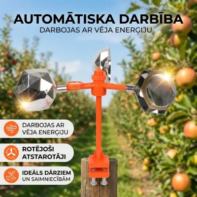 Rotating Bird Repeller for Gardens and Fruit Trees - Starlings, gulls, sparrows..., furniture and interior, lighting ad in Riga 1
