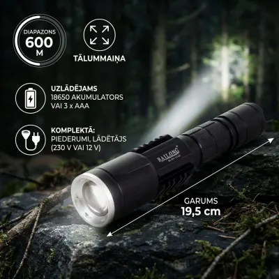 Hunting flashlight with accessories and charger, furniture and interior, lighting ad in Riga 1