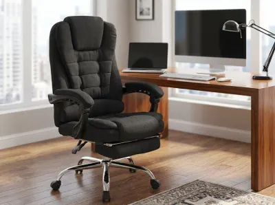 Ergonomisks datorkrēsls ar kāju balstu melns tekstils 150 kg 90–155°, mēbeles un interjers, apgaismojums sludinājums Rīgā 6