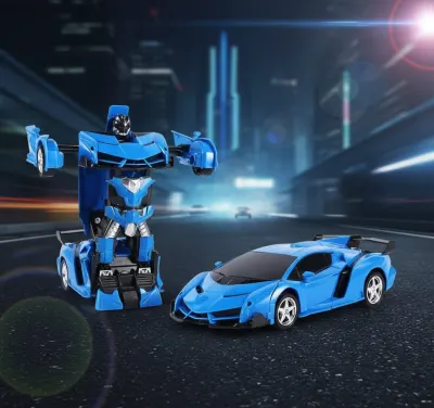 Детская машинка с пультом «TRANSFORMERS», «два в одном», синяя, игрушки ad в Риге 3