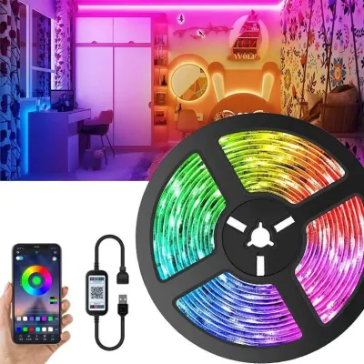 RGB 3528 LED strip, with remote control and adapter, furniture and interior, lighting ad in Riga 2