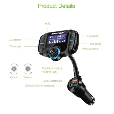 Bluetooth Wireless Car FM Modulator/Transmitter, MP3 Player with 2..., accessories and smart devices ad in Riga 2