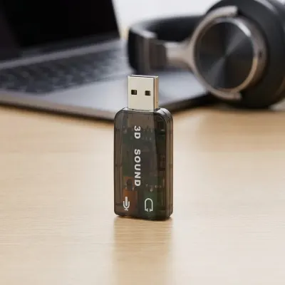 USB skaņas karte 3D sound 5.1, Plug & Play datoram, austiņām, aksesuāri un viedierīces sludinājums Rīgā 1