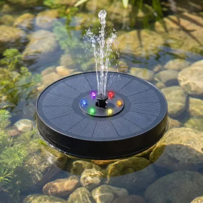 Fountain with a solar battery and LED lights that glow at night (180 l/h; jets..., furniture and interior, lighting ad in Riga 1