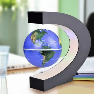 Rotating, levitating globe with a magnetic field and LED lighting, furniture and interior, lighting ad in Riga 8