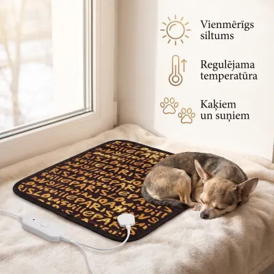 Adjustable-temperature pet bed heater, 220V, 20W, 45x45 cm, for dogs, animal feed, products and services ad in Riga 2