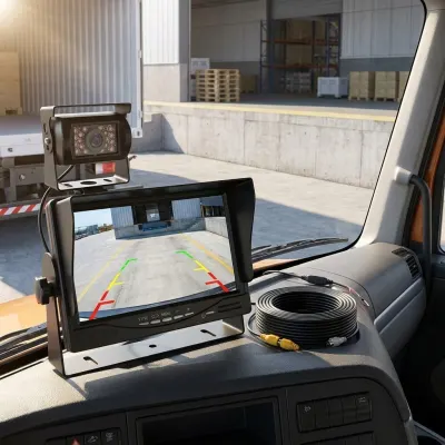7-inch HD Monitor Kit with Rearview Camera, 18 IR LEDs, 15-meter Cable, 12–24 V, video and security systems ad in Riga 2