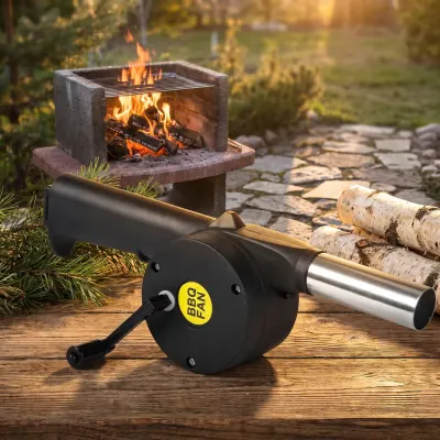 Air blower for lighting a grill or fireplace, furniture and interior, lighting ad in Riga 1