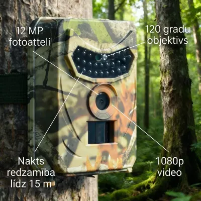 Wild Eye 12MP Wildlife Camera, 1080p, IP56, Night Vision 15 m, video and security systems ad in Riga 2