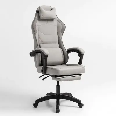 Fabric computer chair with footrest and massage belt, adjustable up to 150 kg, furniture and interior, lighting ad in Riga 9