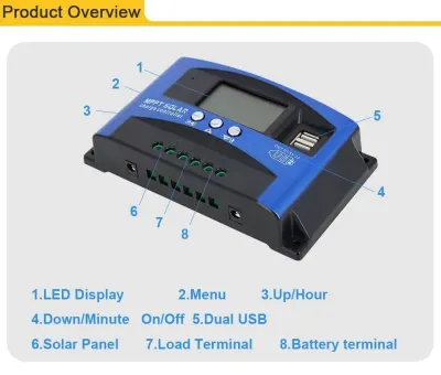 Solar panel charge controller with LCD display and 100A current capacity – MPPT +..., networking and internet equipment ad in Riga 6