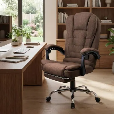 Ergonomic fabric computer chair, brown fabric, 150 kg, backrest 90–155°, furniture and interior, lighting ad in Riga 3