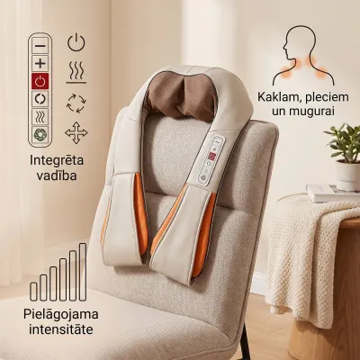 Electric neck and shoulder massager with a heat function, optics, hearing aids, health aids ad in Riga 3