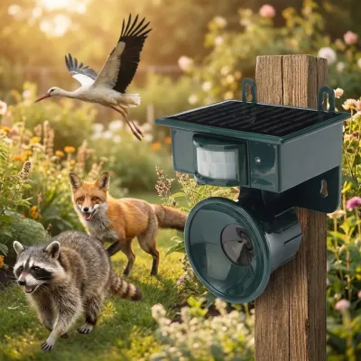 Ultrasonic and solar-powered repeller for cats, dogs, birds, and other animals,  animal feed, products and services ad in Riga 2