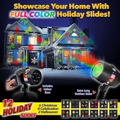 LED laser projector with 12 slide cards, 15 cm, for indoor and outdoor use, furniture and interior, lighting ad in Riga 4