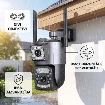 12 MP āra WiFi PTZ videonovērošanas kamera ar četriem objektīviem, video un drošības sistēmas sludinājums Rīgā 2