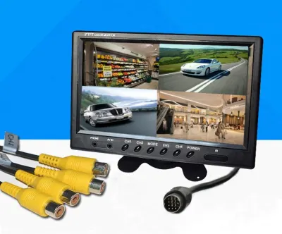 Car monitor for 4 cameras; displays all feeds simultaneously (9 inches, 12/24 V), video and security systems ad in Riga 4