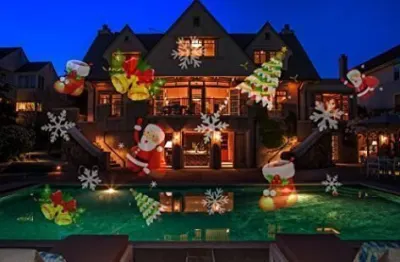 Christmas projector with 12 interchangeable discs, for outdoor use (white..., furniture and interior, lighting ad in Riga 5
