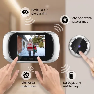 Intercom with a Wi-Fi doorbell and camera; smartphone notifications, video and security systems ad in Riga 2