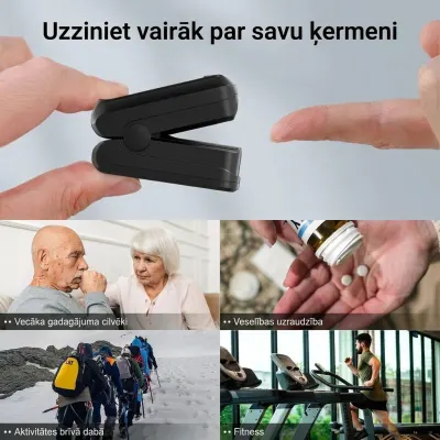 Bluetooth finger pulse oximeter with an LED display and app connectivity –..., optics, hearing aids, health aids ad in Riga 5