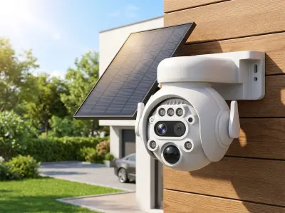 White 4G Solar-Powered Outdoor Surveillance Camera with SIM Card Support – 360°..., video and security systems ad in Riga 2