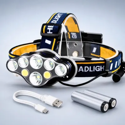 Galvas lukturis ar x9 Cree diodēm, akumulatoru un lādētāju, sporta nodarbības, inventārs, piederumi sludinājums Rīgā 1