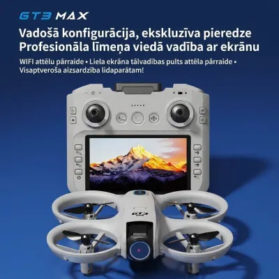 Дрон GT3 MAX 8K FPV с двумя камерами, Wi-Fi 5G и системой обхода препятствий в трёх направлениях, видеонаблюдение и системы безопасности ad в Риге 2
