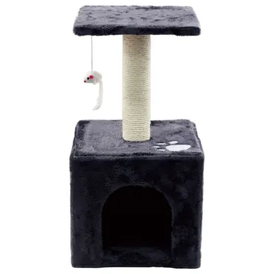 3-Story Cat House with Scratching Post, 90 cm, Gray,  animal feed, products and services ad in Riga 1