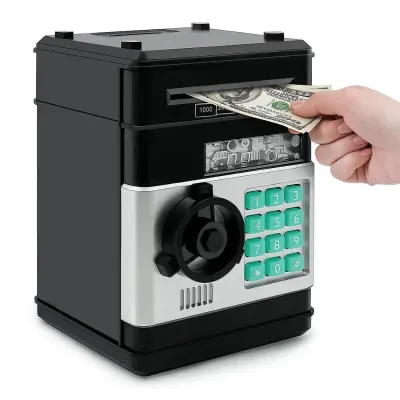 Children's piggy bank safe with a combination lock, 19.5 x 13 cm, light effects, toys ad in Riga 7
