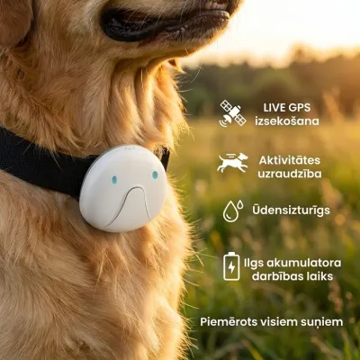 Dzīvnieku GPS izsekošanas siksna suņiem kaķiem G12P IP67 5-10d, barība, preces  un piederumi sludinājums Rīgā 2