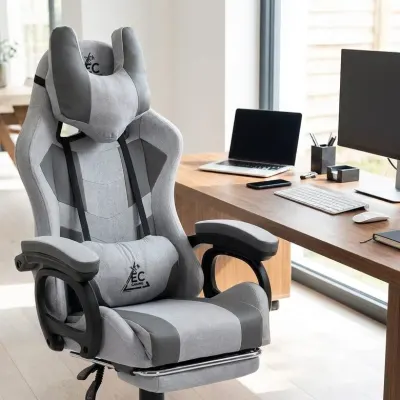 Ergonomic office chair with a footrest and adjustable backrest, comfortable office computer chair, furniture and interior, lighting ad in Riga 3