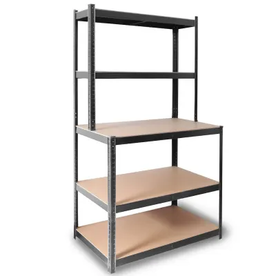Black metal shelf with a work surface measuring 180 × 100 × 60 cm, 825 kg, furniture and interior, lighting ad in Riga 5