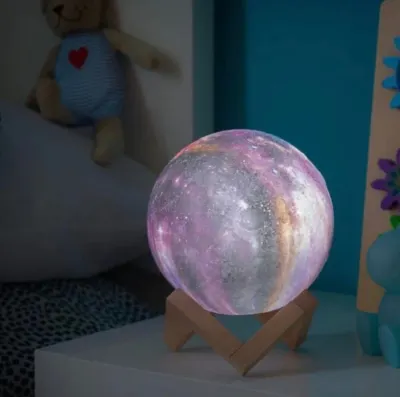 Ночник «Светящаяся луна», 3D-свет луны, 14 см, перезаряжаемый, мебель и интерьер, освещение ad в Риге 1