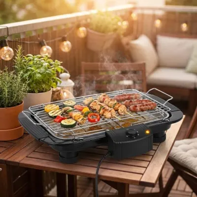 Electric Grill with Legs and Tray, 2000 W, 38 x 22 cm, furniture and interior, lighting ad in Riga 4