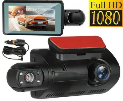 Car dashcam with 2 cameras (1080P, HD, front and rear cameras with 2 lenses..., video and security systems ad in Riga 4