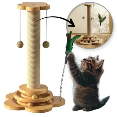 "4 in 1 Fun Tower" Cat Claw-Sharpening Scratching Post and Toy, 43 cm, animal feed, products and services ad in Riga 5