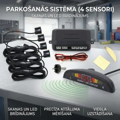 Parkošanās sistēma ar 4 sensoriem, un LED ekrānu, mēbeles un interjers, apgaismojums sludinājums Rīgā 2
