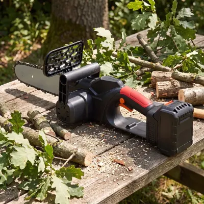 Mini Handheld Chain Saw, 24V, 2000mAh Lithium Battery, with a 19cm Chain for Gardening, furniture and interior, lighting ad in Riga 1