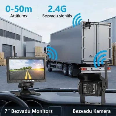Bezvadu Atpakaļskata kamera 2gab plus Monitors 7', video un drošības sistēmas sludinājums Rīgā 2